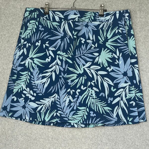 RipSkirt Navy Blue Tropical Print Wrap Skirt XL Velcro Adjustable #03